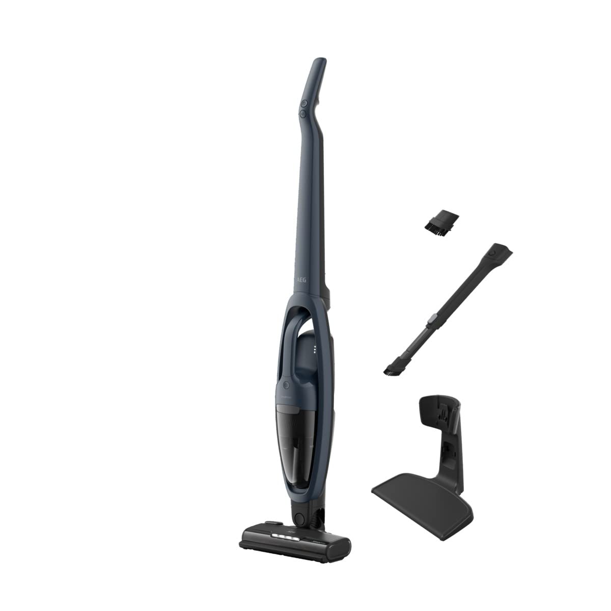 AEG QX7-1-I360 Aspiradora Sin Cable, 21,6 V, Autonomía de 50 min, 2 Velocidades, Tecnología Cyclonic, Filtración de 5 Pasos, Depósito de 0,3 L, Aspiradora Escoba y de Mano, Azul