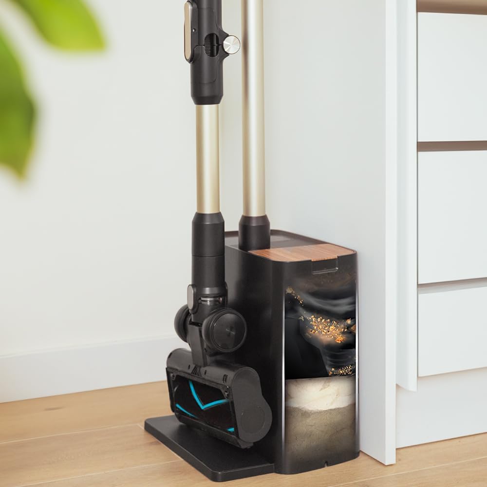 Cecotec Aspiradora Escoba Sin Cable Conga Rockstar 5500 Hurricane Station Flex, MAX 220 AW, 700 W, Base de Autovaciado, hasta 90min de Autonomía, Cepillo antienredos, Tubo Flexible y Ciclón Paralelo