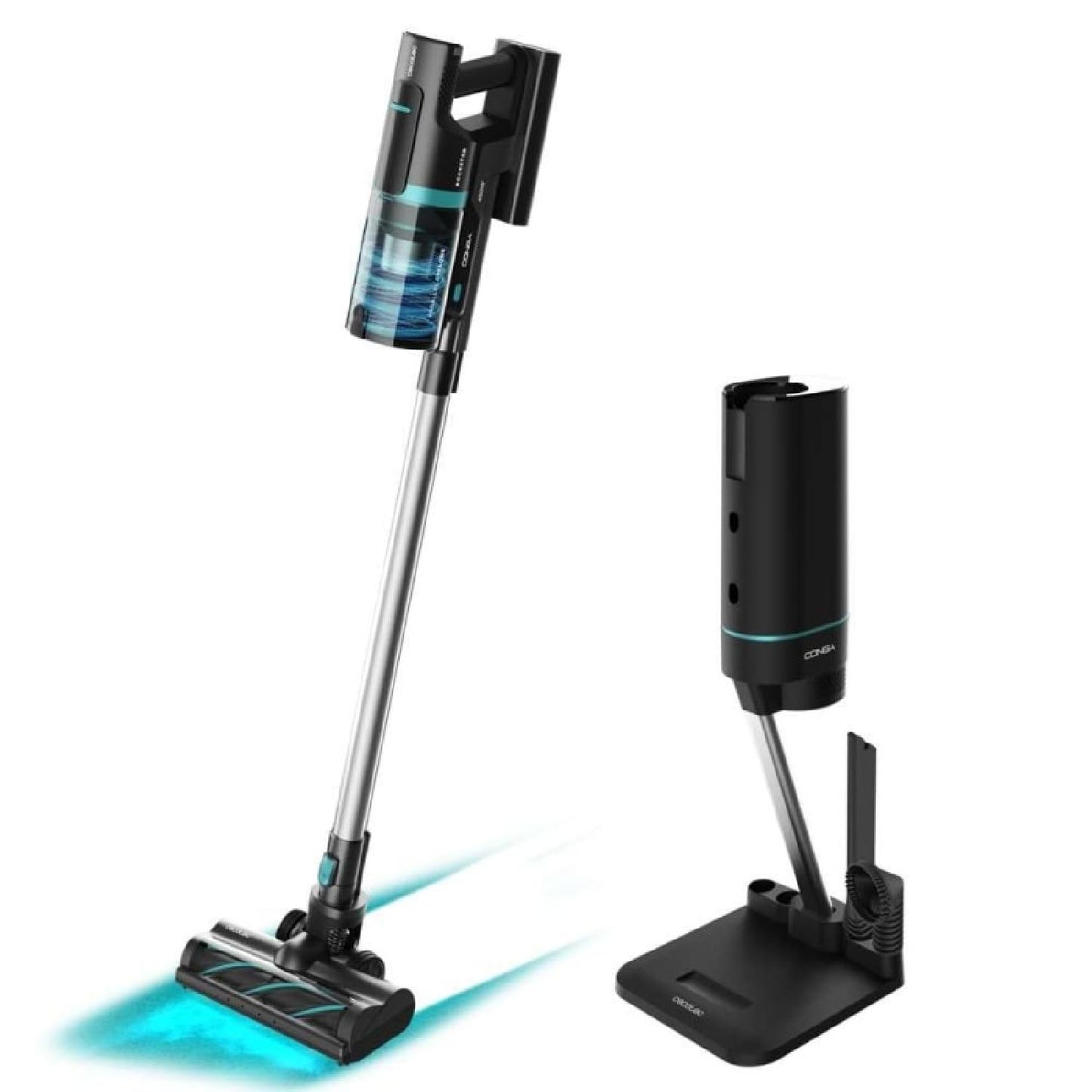 Cecotec Aspiradora Escoba Sin Cable Conga Rockstar 5500 Hurricane Station Flex, MAX 220 AW, 700 W, Base de Autovaciado, hasta 90min de Autonomía, Cepillo antienredos, Tubo Flexible y Ciclón Paralelo