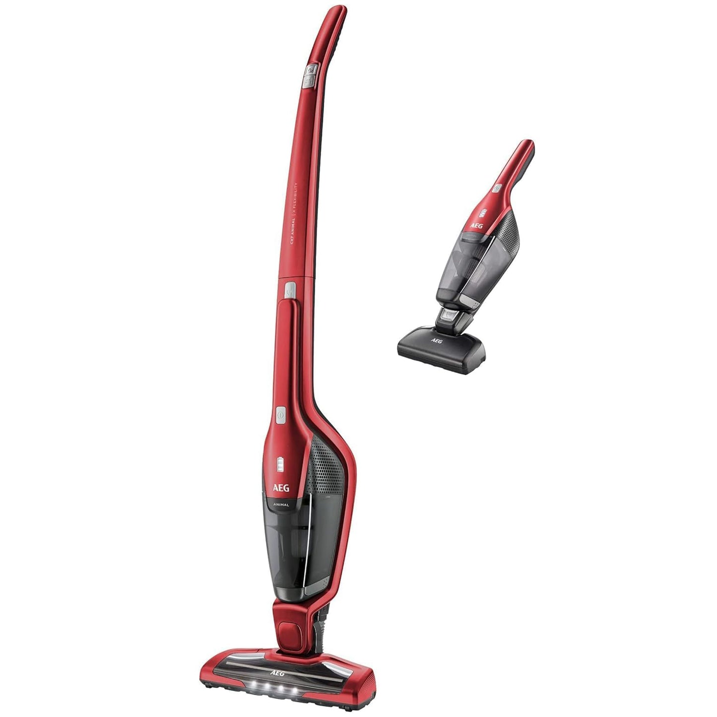 AEG QX7-1-I360 Aspiradora Sin Cable, 21,6 V, Autonomía de 50 min, 2 Velocidades, Tecnología Cyclonic, Filtración de 5 Pasos, Depósito de 0,3 L, Aspiradora Escoba y de Mano, Azul