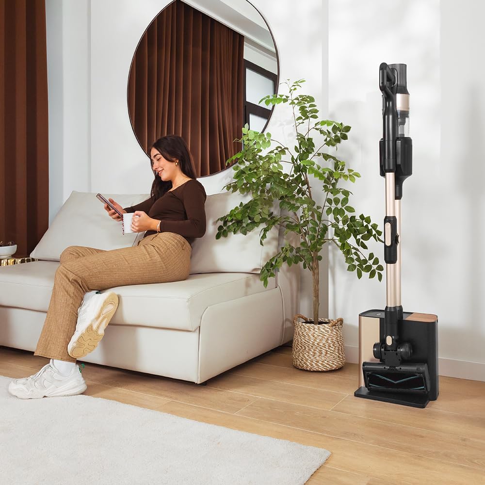 Cecotec Aspiradora Escoba Sin Cable Conga Rockstar 5500 Hurricane Station Flex, MAX 220 AW, 700 W, Base de Autovaciado, hasta 90min de Autonomía, Cepillo antienredos, Tubo Flexible y Ciclón Paralelo