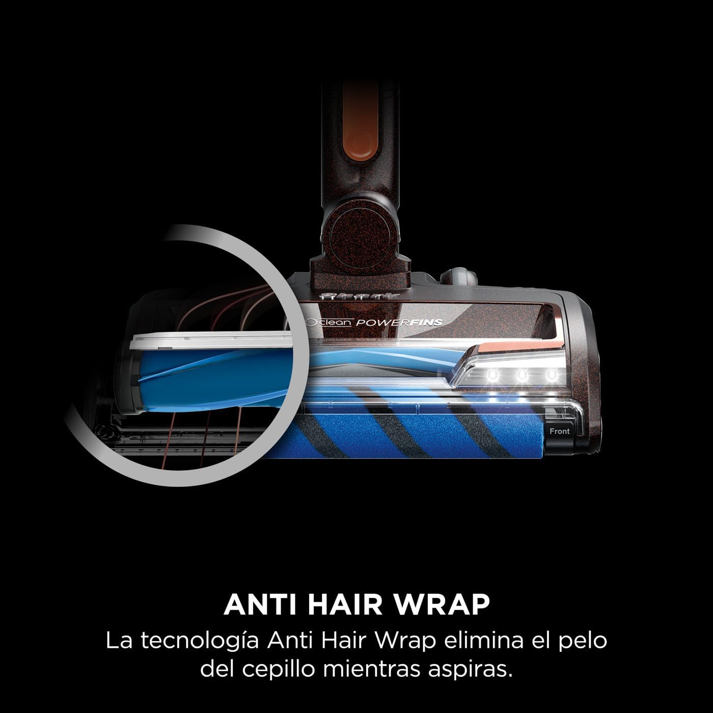 Shark Aspiradora sin cable, hasta 60 min de autonomía, tecnología Anti Hair Wrap y cabezal DuoClean flexible, con boquilla estrecha y cepillo multisuperficie, negro/cobre IZ300EU