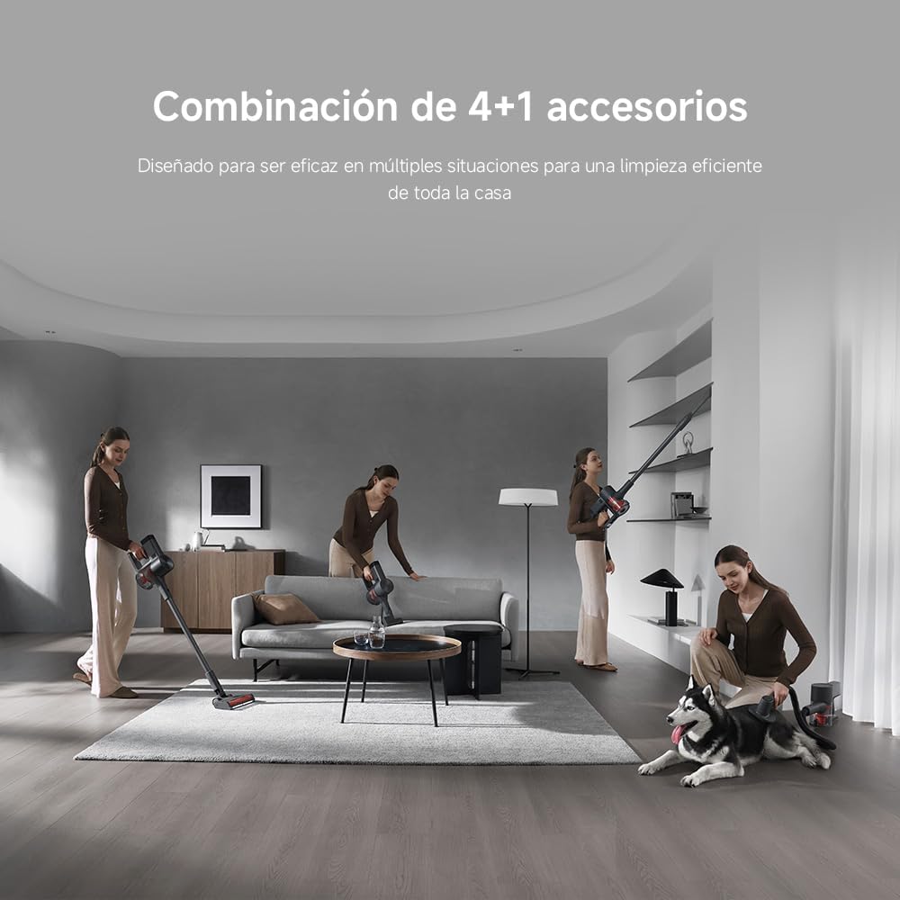 Xiaomi Vacuum Cleaner G20 MAX, Aspiradora Escoba sin Cable, 180AW, Luces LED, Display Digital, Cepillo Mascotas, filtrado eficiente, batería de Larga duración, Gris