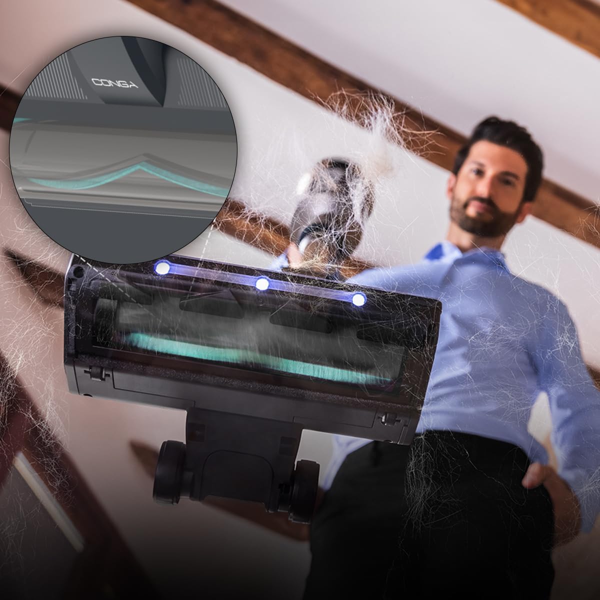 Cecotec Aspiradora Escoba Sin Cable Conga Rockstar 5500 Hurricane Station Flex, MAX 220 AW, 700 W, Base de Autovaciado, hasta 90min de Autonomía, Cepillo antienredos, Tubo Flexible y Ciclón Paralelo