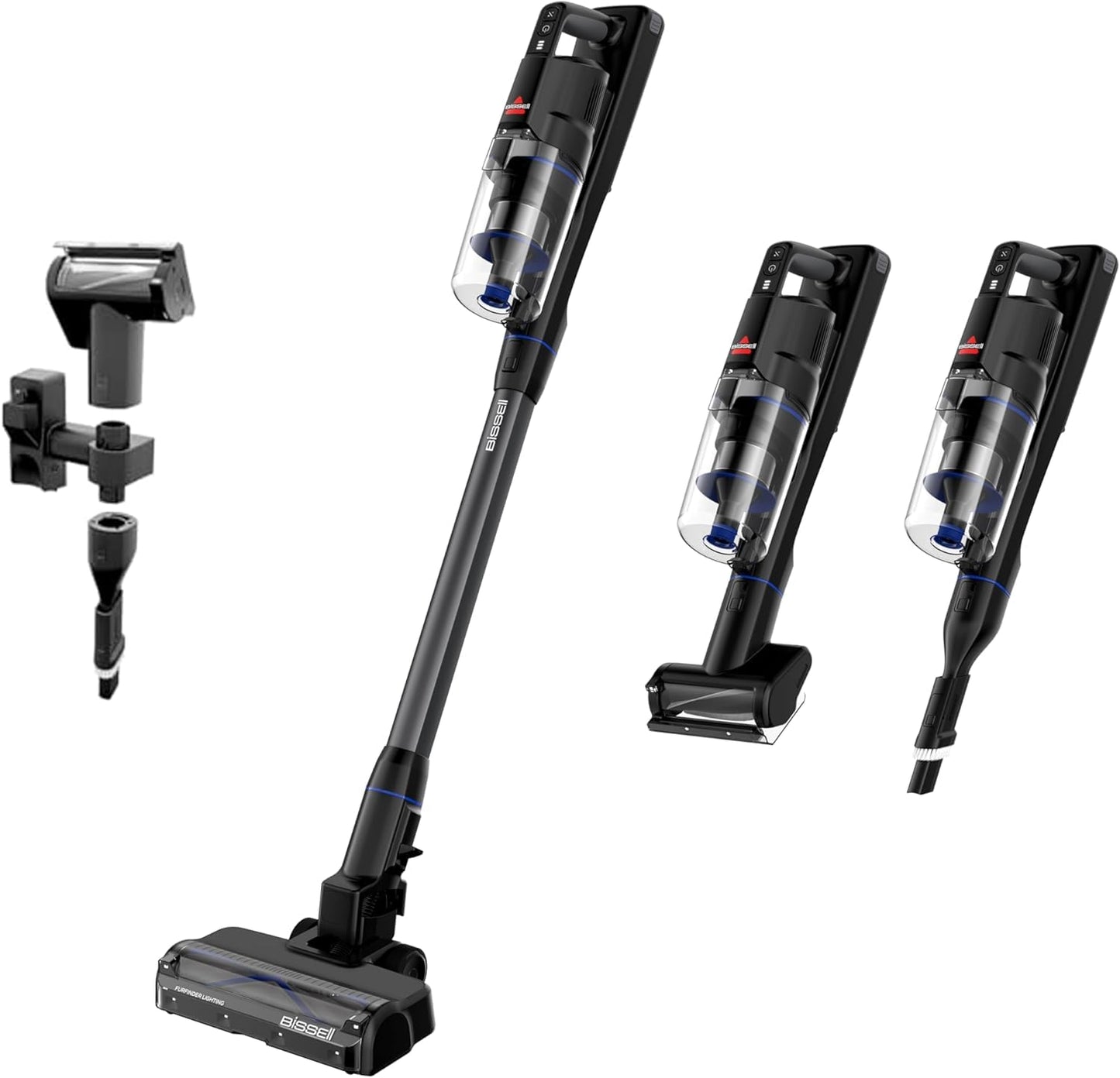 Bissell PowerClean FurGuard, Aspiradora Sin Cable, Motor 280W, Aspiradora Escoba, Rodillo Autolimpieza, Luces FurFinder, Autosoportado, Filtro HEPA, 2500 mAh Batería Extraíble, 50 min, 4091N