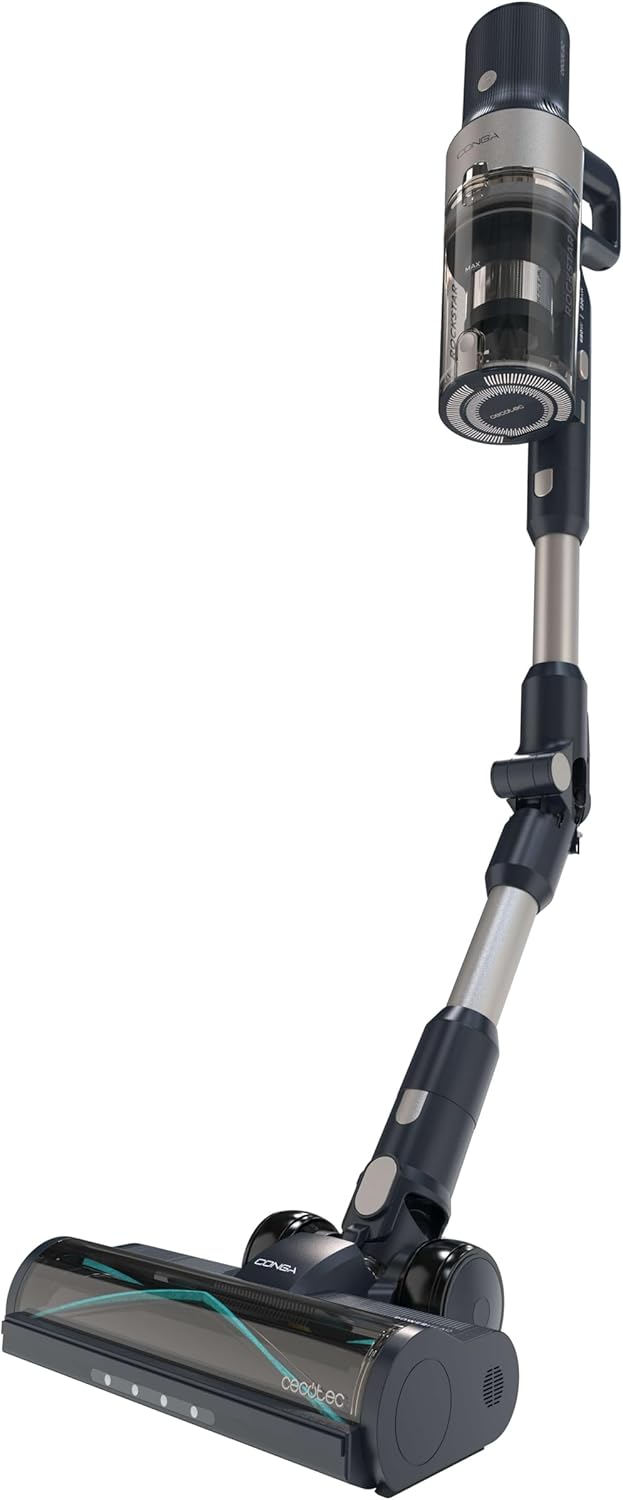 Cecotec Aspiradora Escoba Sin Cable Conga Rockstar 5500 Hurricane Station Flex, MAX 220 AW, 700 W, Base de Autovaciado, hasta 90min de Autonomía, Cepillo antienredos, Tubo Flexible y Ciclón Paralelo