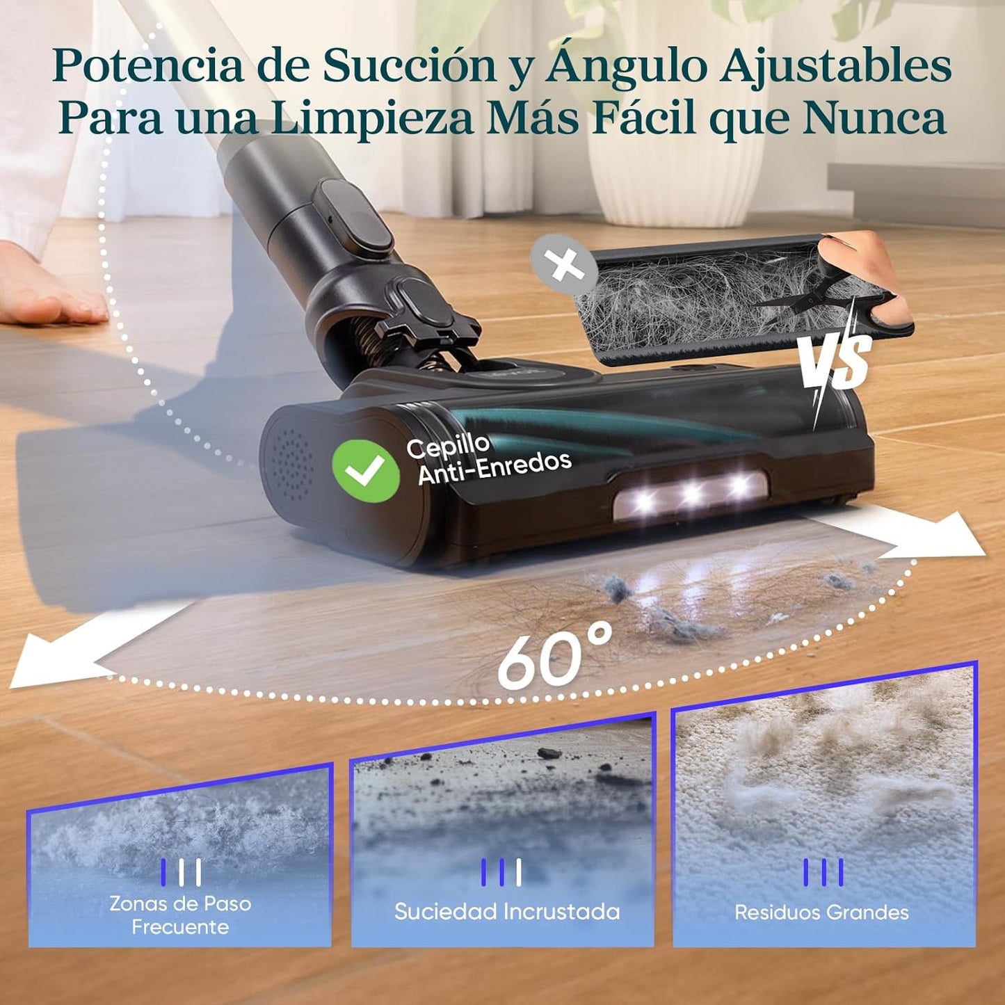 LEVOIT Aspiradora sin Cable, 180 W, 0.75 Liters, 77.5 Decibeles, Gris,LVAC200 MAX