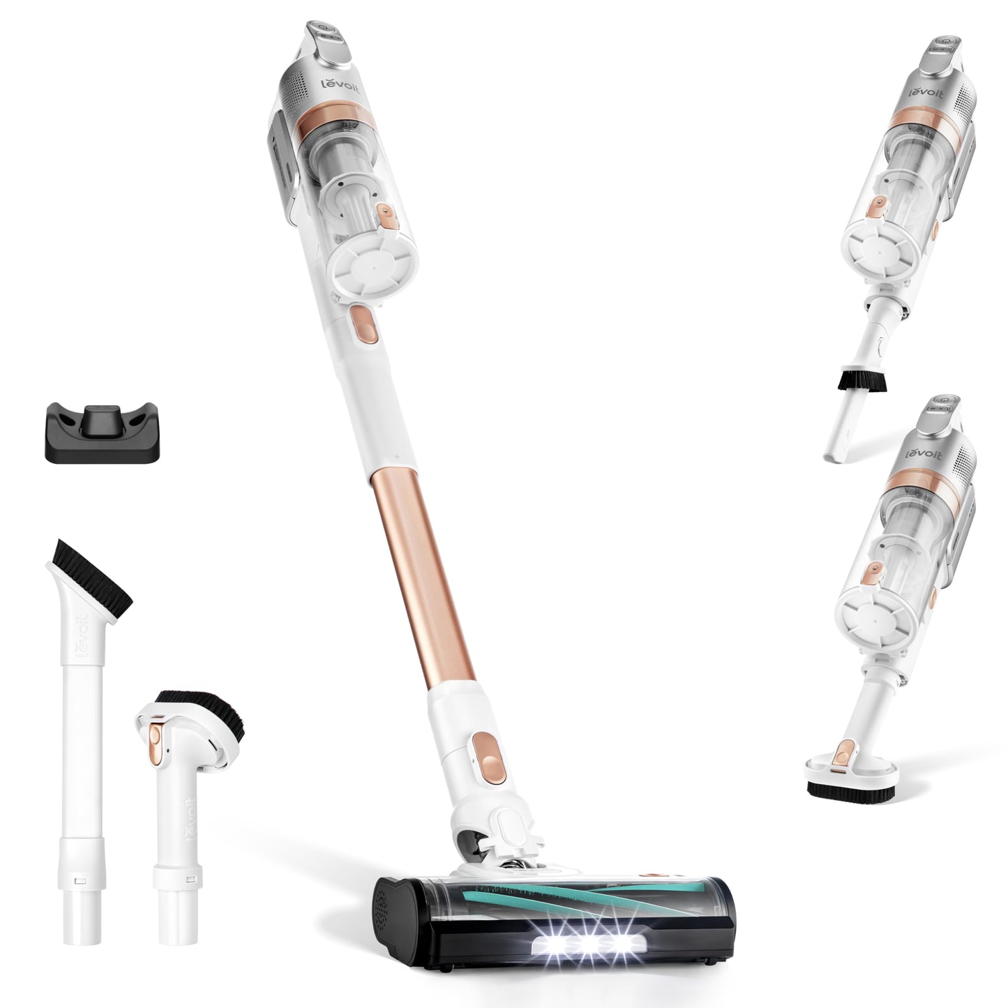 LEVOIT Aspiradora sin Cable con Mini Cepillo Turbo y Anticabello, 99,99% Filtración con HEPA, Aspiradora Escoba con Pantalla LED,Aspirador para Suelos, Coches, Pelos de Animales, hasta 60 min