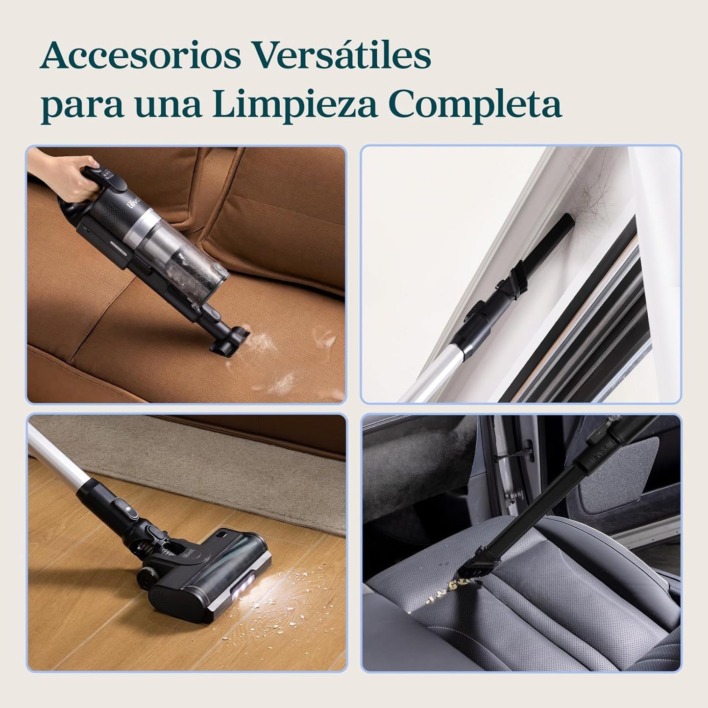 LEVOIT Aspiradora sin Cable, 180 W, 0.75 Liters, 77.5 Decibeles, Gris,LVAC200 MAX