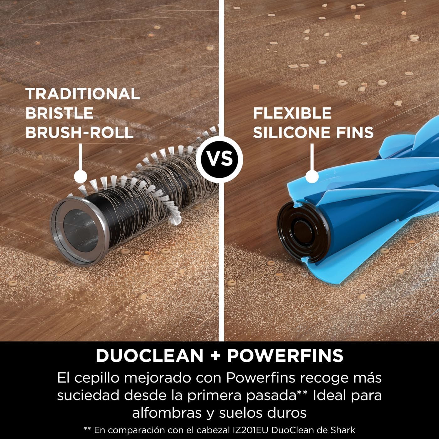 Shark Aspiradora sin cable, hasta 60 min de autonomía, tecnología Anti Hair Wrap y cabezal DuoClean flexible, con boquilla estrecha y cepillo multisuperficie, negro/cobre IZ300EU
