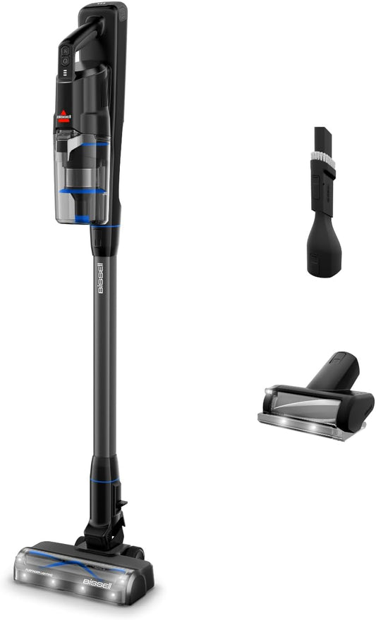 Bissell PowerClean FurGuard, Aspiradora Sin Cable, Motor 280W, Aspiradora Escoba, Rodillo Autolimpieza, Luces FurFinder, Autosoportado, Filtro HEPA, 2500 mAh Batería Extraíble, 50 min, 4091N