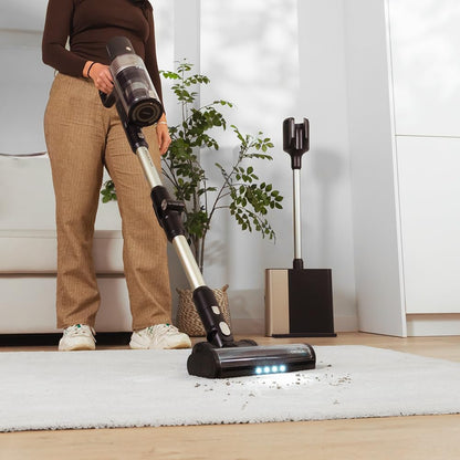 Cecotec Aspiradora Escoba Sin Cable Conga Rockstar 5500 Hurricane Station Flex, MAX 220 AW, 700 W, Base de Autovaciado, hasta 90min de Autonomía, Cepillo antienredos, Tubo Flexible y Ciclón Paralelo