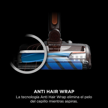 Shark Aspiradora sin cable, hasta 60 min de autonomía, tecnología Anti Hair Wrap y cabezal DuoClean flexible, con boquilla estrecha y cepillo multisuperficie, negro/cobre IZ300EU