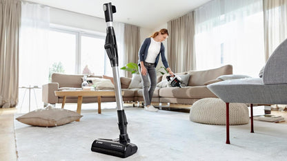Bosch - Aspirador sin Cable Unlimited 7, Pack de batería de 3.0 Ah, Tubo Flexible, diseño Ligero, Accesorios, Luces LED, Blanco BBS711W