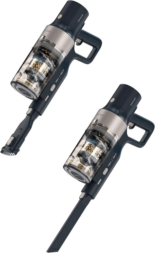 Cecotec Aspiradora Escoba Sin Cable Conga Rockstar 5500 Hurricane Station Flex, MAX 220 AW, 700 W, Base de Autovaciado, hasta 90min de Autonomía, Cepillo antienredos, Tubo Flexible y Ciclón Paralelo