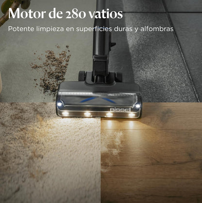 Bissell PowerClean FurGuard, Aspiradora Sin Cable, Motor 280W, Aspiradora Escoba, Rodillo Autolimpieza, Luces FurFinder, Autosoportado, Filtro HEPA, 2500 mAh Batería Extraíble, 50 min, 4091N