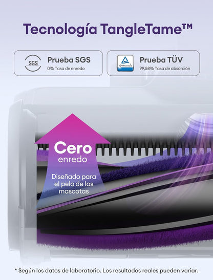Ultenic U20 Aspiradora sin Cable 55Kpa/60Min, Cepillo Anti-Enredo Mejorado 2025, Aspirador Escoba con Brazo Flexible, Limpieza Ultraprofunda Bajo Muebles sin Agacharse (Oro y Morado)