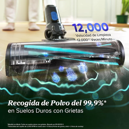LEVOIT Aspiradora sin Cable con Mini Cepillo Turbo y Anticabello, 99,99% Filtración con HEPA, Aspiradora Escoba con Pantalla LED，Aspirador para Suelos, Coches, Pelos de Animales, hasta 60 min
