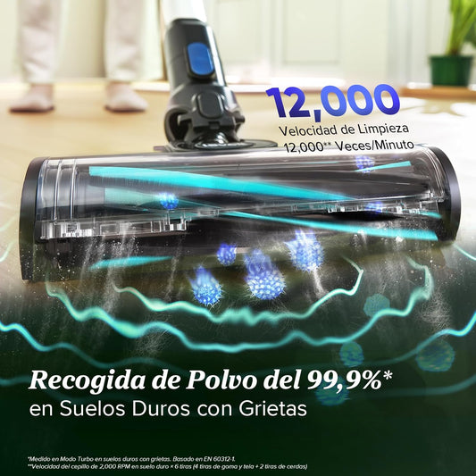 LEVOIT Aspiradora sin Cable con Mini Cepillo Turbo y Anticabello, 99,99% Filtración con HEPA, Aspiradora Escoba con Pantalla LED，Aspirador para Suelos, Coches, Pelos de Animales, hasta 60 min
